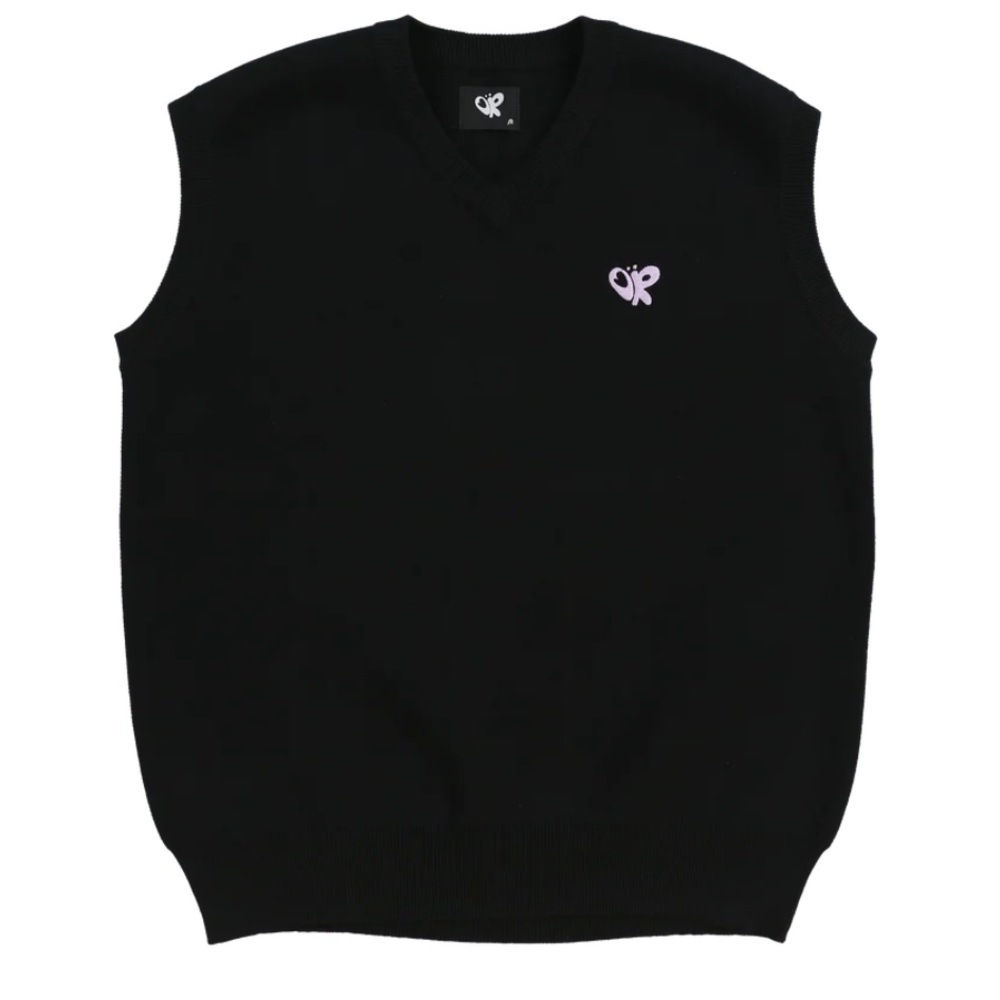 OLIVIA RODRIGO | (New) Black Sweater Vest with Lavender “OR” Butterfly logo XXXL